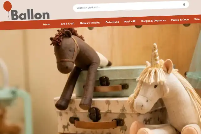 portada de la web de Ballon, juguetes para bebés e infantes