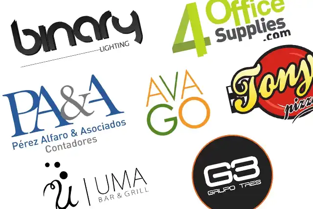 diferentes logos que realizamos en Lunar Estudio