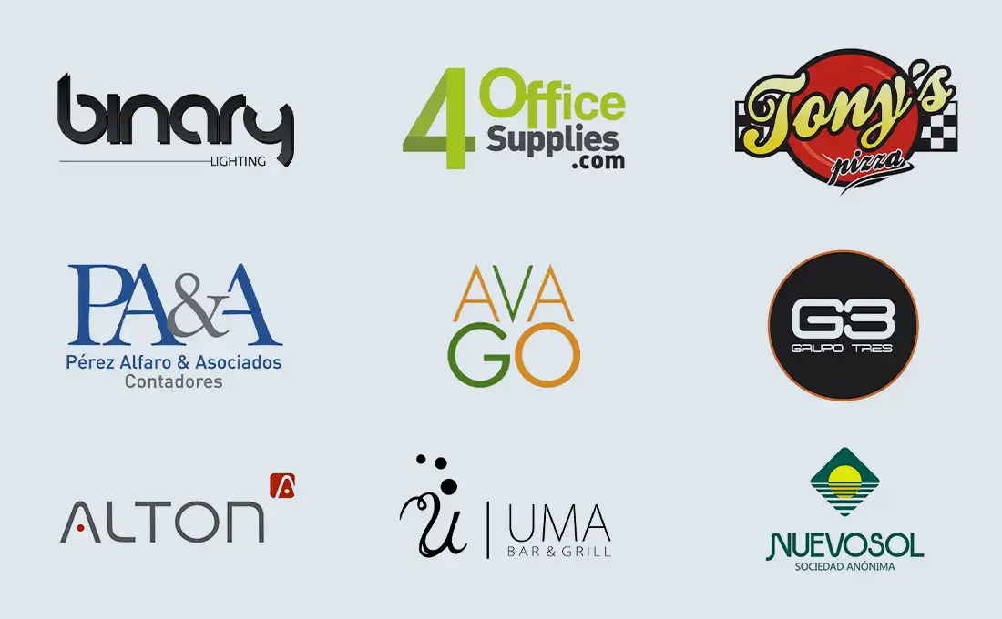 diferentes logos que realizamos en Lunar Estudio