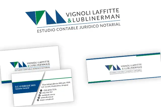 imagen de logo, tarjetas y portada redes de VLL - Vignoli Laffitte & Lublinerman